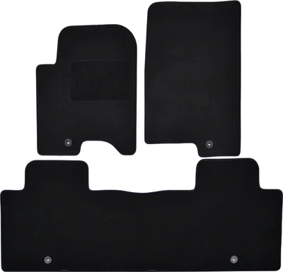 Image de Tapis De Sol Noir Velours Pour Ssangyong Rexton 2 Depuis 2018 5-Seats 4pcs, Ajustement précis, Base Antidérapante, Renforcée dans la Zone de la Pédale