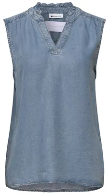 Produktbild von Street One Blusentop mit Rüschen im Denim-Look