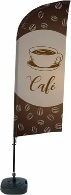 Produktbild von Showdown Displays Beachflag Alu Wind Komplett-Set Kaffee Französisch