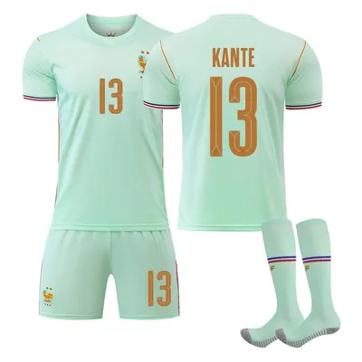 Immagine prodotto di #13 KANTE Maglia da calcio della Francia per i Mondiali 2026, da trasferta, per bambini e adulti. TAGLIA:18