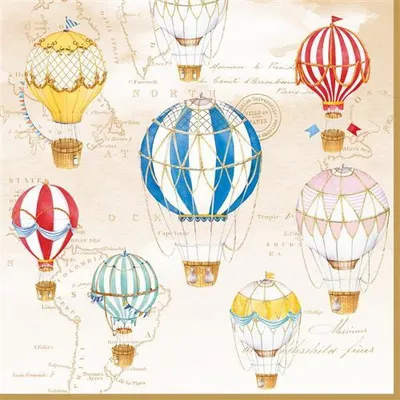 Produktbild von 20 Servietten Air Balloons - Reise mit dem Ballon 33x33cm