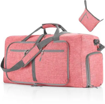 Produktbild von Gym-Tasche mit Schuhfach - Große Reise-Tasche - Leichte Reisegepäcktasche - Krankenhaus-Rosa 65L