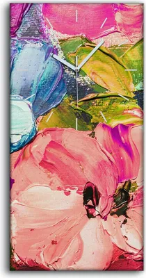 Produktbild von Dekor Leinwand Uhr Wandbilder Geräuschlos Kunstdruck 30x60 Malerei Kunst Blumen - weiße Hände