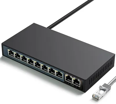 Produktbild von Extralink PoE Switch 8 Port 2x RJ45 Uplink 96W 100Mb/s