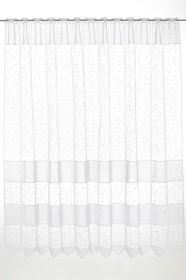 Produktbild von Gardinen Kranzusch Scheibengardine Jacquard verschlungen Linien 150x100 cm H/B weiß Bistrogardine Vorhang Küche 1er Pack