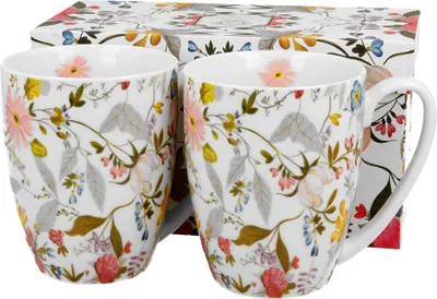 Produktbild von DUO ART GALLERY 2er-Set klassische Becher 350 ml WHITE New Bone China Porzellan