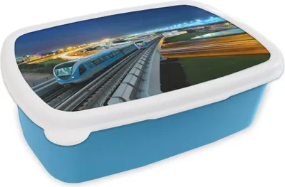 Produktbild von KitchenYeah® Lunchbox Brotzeit Brotdose 17x11 cm Zug am Abend Kinder Brotzeitdose - Lunch - Kunststoff  - Brotbüchse - Sandwichbox - Lunchbox für Kinder
