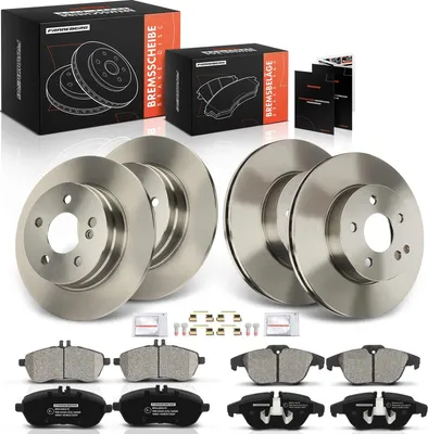 Obrázok produktu pre Frankberg 4x brzdové kotúče 8x brzdové doštičky predná náprava zadná náprava pre Mercedes-Benz triedy C W204 C204 S204