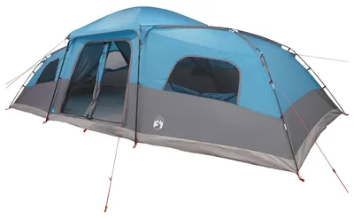 Image de Tente familiale vidaXL avec protection contre la pluie, imperméable, pour 18 personnes, couleur bleue