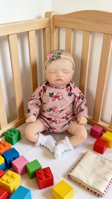 Immagine prodotto di Bambola Reborn realistica, 45 cm, corpo in morbido tessuto/vinile, pelle dipinta a più strati, capelli dipinti a mano, vene visibili