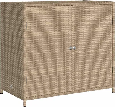 Obrázek produktu pro vidaXL Zahradní skříňka béžová 83x45x76 cm Poly ratan