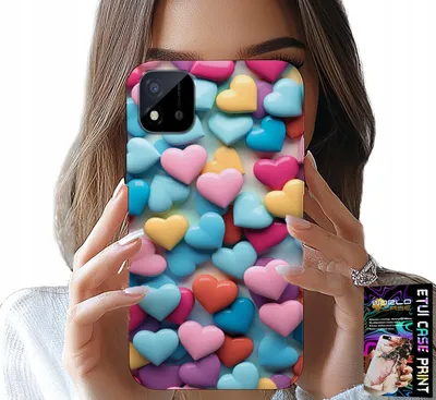 Zdjęcie produktu dla Etui Do Realme C11 2021 - Kolorowe Serca Możliwość Personalizacji