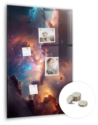 Produktbild von Dekorative Magnettafel 60x90 cm - Magnetwand - für Fotos, Karten und Notizen - Fotowand - Memoboard - Magnetpinnwand - Wanddekoration - Galaxienraum