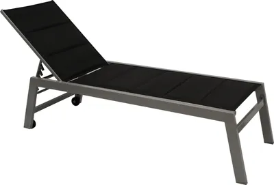 Produktbild von DEGAMO Gartenliege GIRONA extra hoch, Alu silbergrau Kunstgewebe schwarz, Rollen
