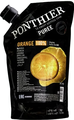Produktbild von Food-United ORANGE-FRUCHT-PÜREE Ponthier 1KG Smoothies Müsli uvm.