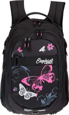 Produktbild von Schulrucksack Elephant Hero Signature Rucksack Schulmappe Schultasche Mädchen 12679 Butterfly Pink + Regencover