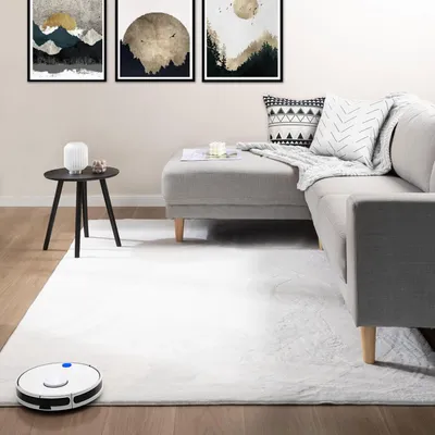 Produktbild von Teppich Wohnzimmer Schlafzimmer Flauschig, kurzflorig – waschbar und Fußbodenheizung geeignet