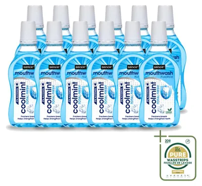 Image de 12 flacons de solution bucco-dentaire Sence Fresh Coolmint, 500 ml chacun, lot de 12