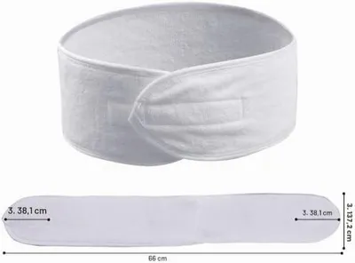 Produktbild von Verstellbares Kosmetik-Stirnband aus Frottee mit Klettverschluss, 3-teilig (weiß)
