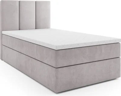 Produktbild von MR GROUP Boxspringbett RYGA MINI 80x200 links Kinderbett Jugendbett Einzelbetten Bett Stauraum Polsterbett Matratze Topper H3 Schlafzimmer hellgrau