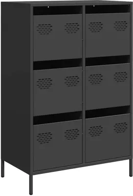 Image de Buffet haut noir 68x39x101,5 cm acier