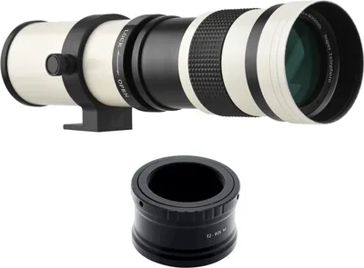 Produktbild von Kamera MF Supertelezoomobjektiv F/8.3-16 420-800mm T2 Mount mit M-Mount Adapterring 1/4 Gewinde Ersatz fuer Canon M M2 M3 M5 M6 Mark II M10 M50 M100 M200 Kameras