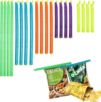 Productafbeelding van 20 stuks keukenzakken, zaksluiting, clips voor herbruikbare zakkensluiting