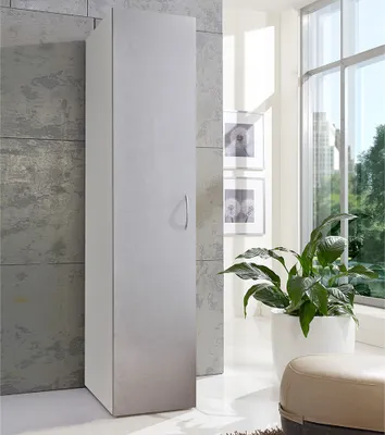 Produktbild von Schrank 1-türig weiß mit Betonoptik MIAMI-43, B/H/T ca. 30/185/40 cm