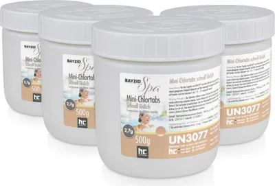 Produktbild von 4x500 g BAYZID® SPA Mini 2,7g pH-neutrale Chlortabs, schnelle und effektive Whirlpool- & Spa-Chlorung