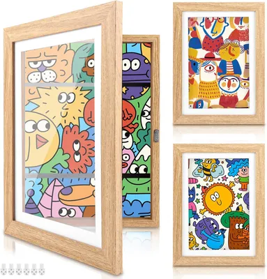 Obrázek produktu pro Rám na obrázky formátu A4, dřevěný, rozměry 21x29,7 cm, sada 3 kusů, vhodný pro plakáty