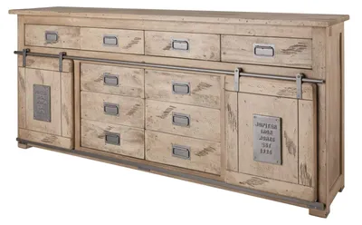 Immagine prodotto di MASSIVMOEBEL24 | credenza in legno di Mango 200x45x90 sbiancato laccato RAILWAY #322