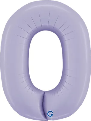 Produktbild von Riesenzahl Folienballon 40"/102cm | Satin Lilac Zahl: 0