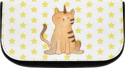 Produktbild von Mr. & Mrs. Panda kulturtäschchen Einhorn Katze - Weiß - Geschenk, Regenbogen, Glitzer, Kulturtasche, Necessaire, Unicorn, Kosmetiktasche, Waschtasche, kosmetiktäschchen