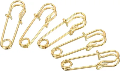 Imagen del producto de Alfileres grandes, de 3,5 cm, paquete de 20 unidades, de metal, color dorado, para ropa