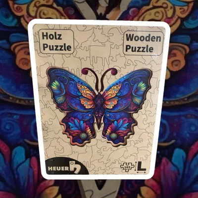 Produktbild von Creative-Art Wooden-Puzzle Holzpuzzle HEUER Motiv: Schmetterling, 185 Teile, L