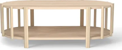 Immagine prodotto di Tavolino ovale, multifunzionale con spazio di archiviazione, tavolino moderno in MDF, aspetto legno naturale，119CM