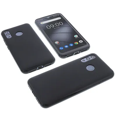 Produktbild von foto-kontor Hülle kompatibel mit Gigaset GS3 Tasche Gummi TPU Schutz Handytasche schwarz