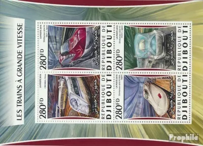 Produktbild von Briefmarken Dschibuti 2016 Mi 1069-1072 Kleinbogen (kompl. Ausg.) postfrisch Hochgeschwindigkeitszüge