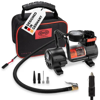 Obrázok produktu pre HEYNER® Mini kompresor, 12 V, vzduchová pumpa na autoklady s manometrom