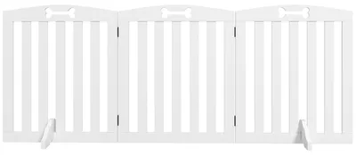 Zdjęcie produktu dla Wolnostojąca bariera dla psa – składana barierka dla psa | Kolor: Biały | Wymiary: 155 x 30 x 61 cm