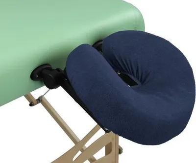 Produktbild von Habys Frottee Kopfstützenbezug mit Gummizug Spannbezug Massageliege Kopfpolsterbezug Marineblau - Der perfekte Schutz für Kopfpolster und Nackenkissen