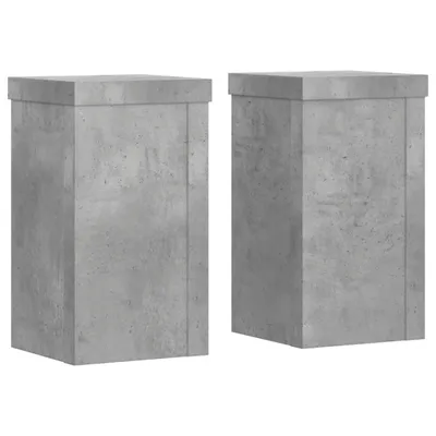 Produktbild von vidaXL Pflanzenständer 2 Stk. Betongrau 10x10x18 cm Holzwerkstoff