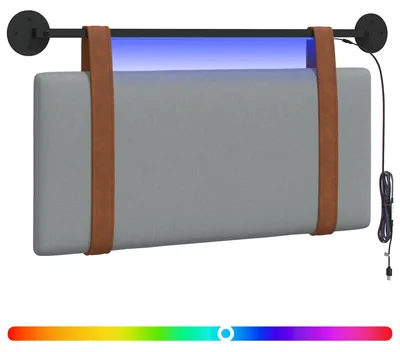 Produktbild von Hängendes Kopfteil Mit LED Licht Hellgrau Antikes PU
