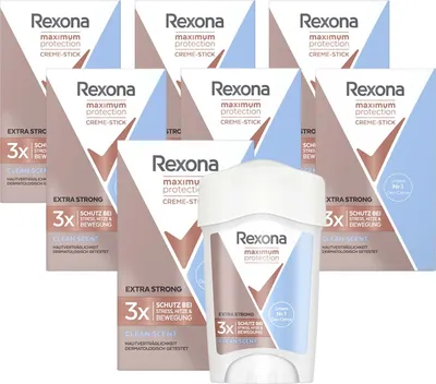 Produktbild von Rexona Maximum Protection Anti-Transpirant Deo Creme Clean Scent mit 48 Stunden Schutz gegen starkes Schwitzen und Körpergeruch 45 ml 7 Stück