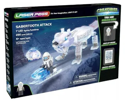 Produktbild von Laser Pegs Sabertooth Attack Leuchtende Bausteine 230 Teile