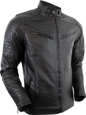 Produktbild von Herren Kunstleder Jacke Lederjacke Gesteppt Slim Fit Bikerjacke Clubjacke (L)
