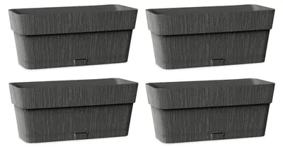 Immagine prodotto di Set di 4 robusti vasi da balcone con serbatoio integrato per l'acqua