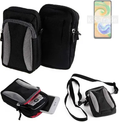 Produktbild von K-S-Trade Holster Schutz Hülle kompatibel mit Samsung Galaxy A04s Handy Hülle Gürteltasche Umhängetasche mit Zusatzfach schwarz