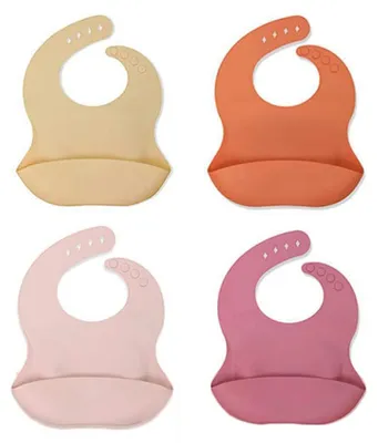 Immagine prodotto di Set di 4 bavaglini in silicone impermeabili per bambini e neonati