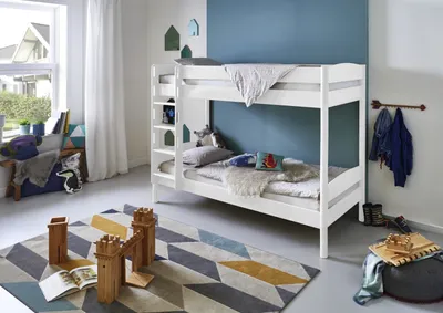 Produktbild von Etagenbett Michelle 90x200 cm Buche Weiß lackiert
